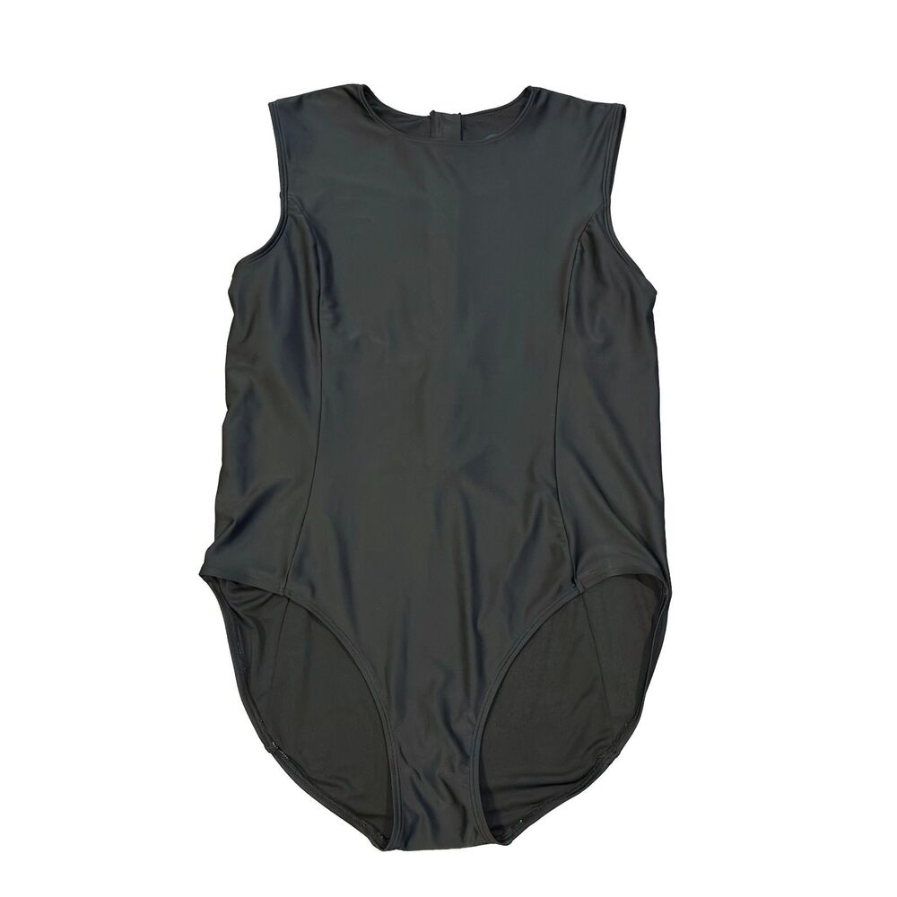 MOTT50 Womens One Piece Swimsuit XL Black UPF 50 Back Zip Sleeveless